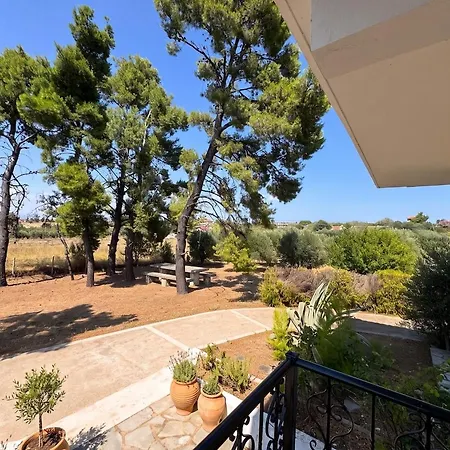 Potidea Private Garden 4,000 M Plot Sea View Bbq *